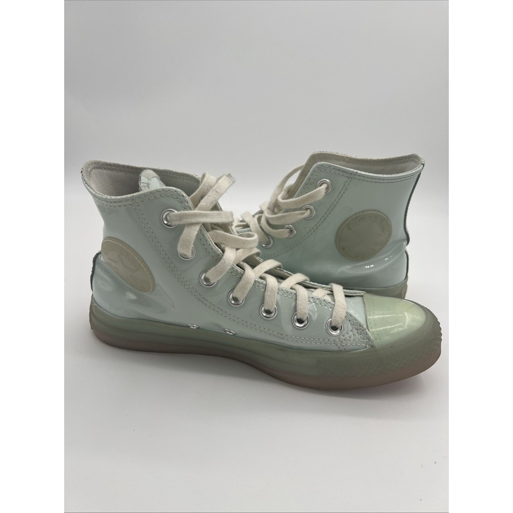 Converse Chuck Taylor All‎ Star High Women's 7.5 Patent Leather Baby Blue Shoes